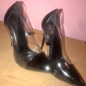 Black transparent heels